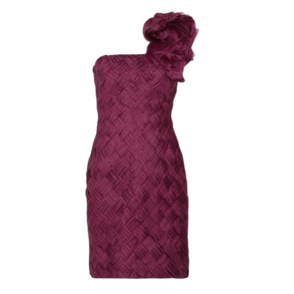 Mikael Aghal Silk One Shoulder Cocktail Dress - Picture 3 of 14